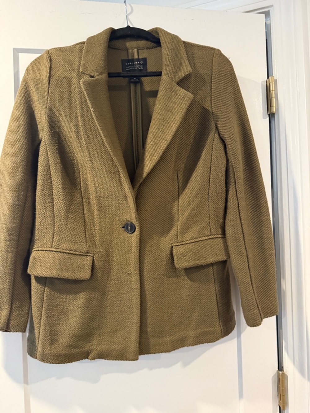 Sanctuary Olive Single-Button Textured Blazer